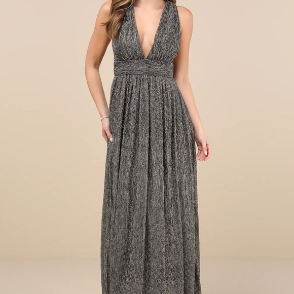 Lulu’s Elegant Gray Maxi Wedding Guest Dress - Picture 1 of 6